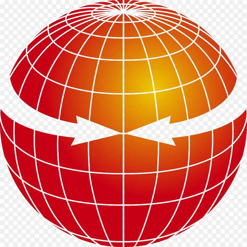 橙色矢量地球素材图