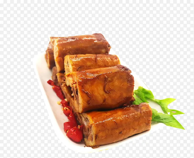 长盘子里的鸭脖子