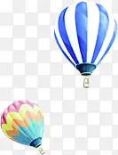 彩色可爱漂浮热气球