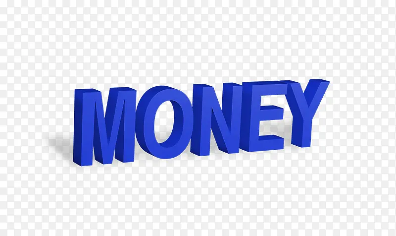 蓝色立体悬浮字母MONEY