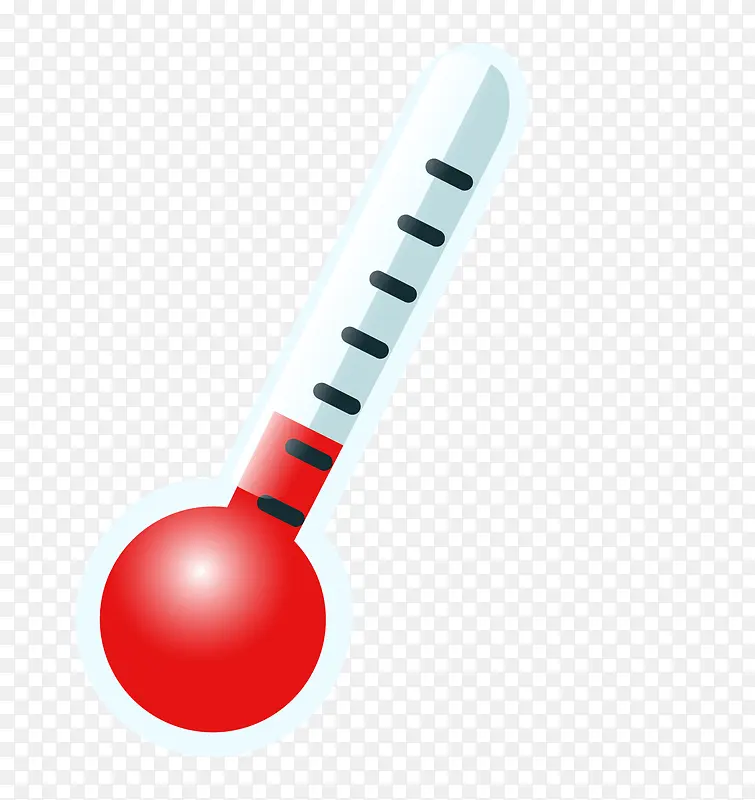 矢量红色白色圆球温度测量器