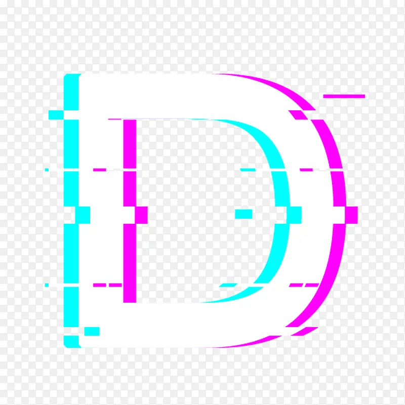 抖音风格英文字母D