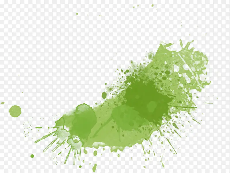 绿色在墙上飞溅的油漆