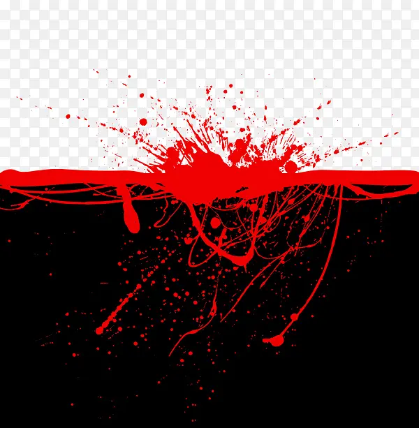 红色油漆和黑色碰撞
