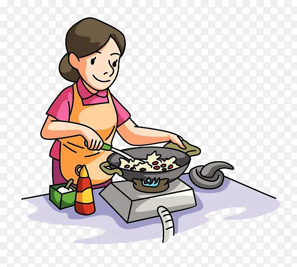 正在炒菜的妈妈PNG图片素材下载_图片编号8291046-PNG素材网