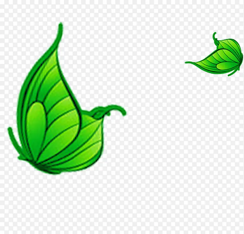 绿色树叶组成的蝴蝶