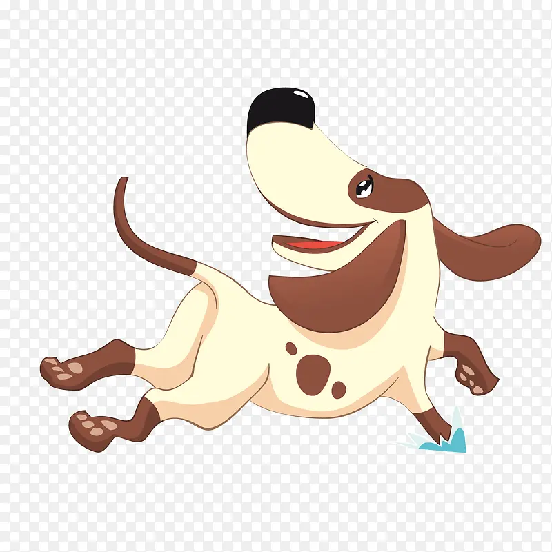 卡通可爱奔跑的小狗