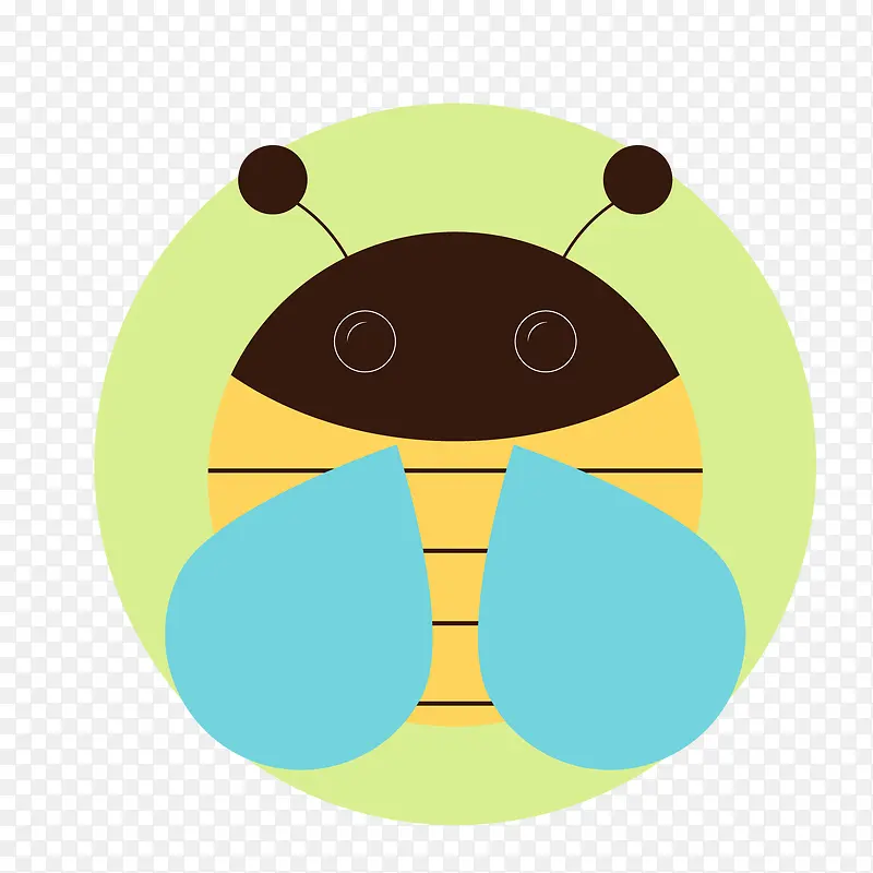 卡通圆形的蜜蜂标签设计