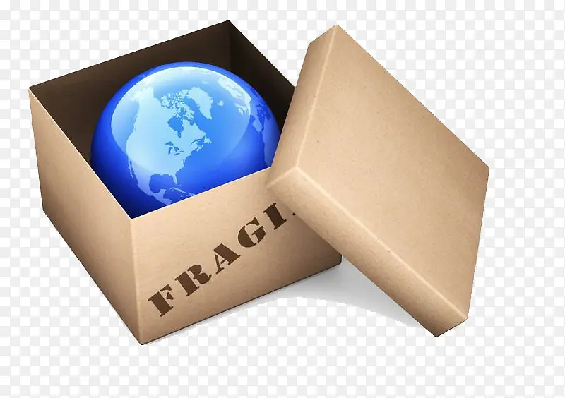 蓝色地球装在盒子里面