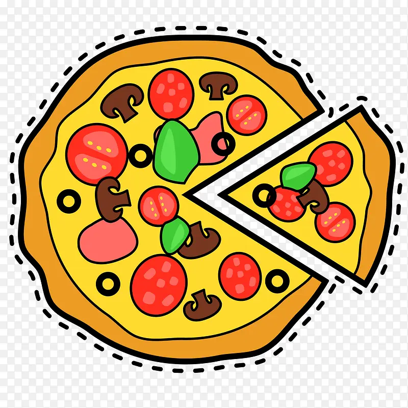 超级披萨矢量插画