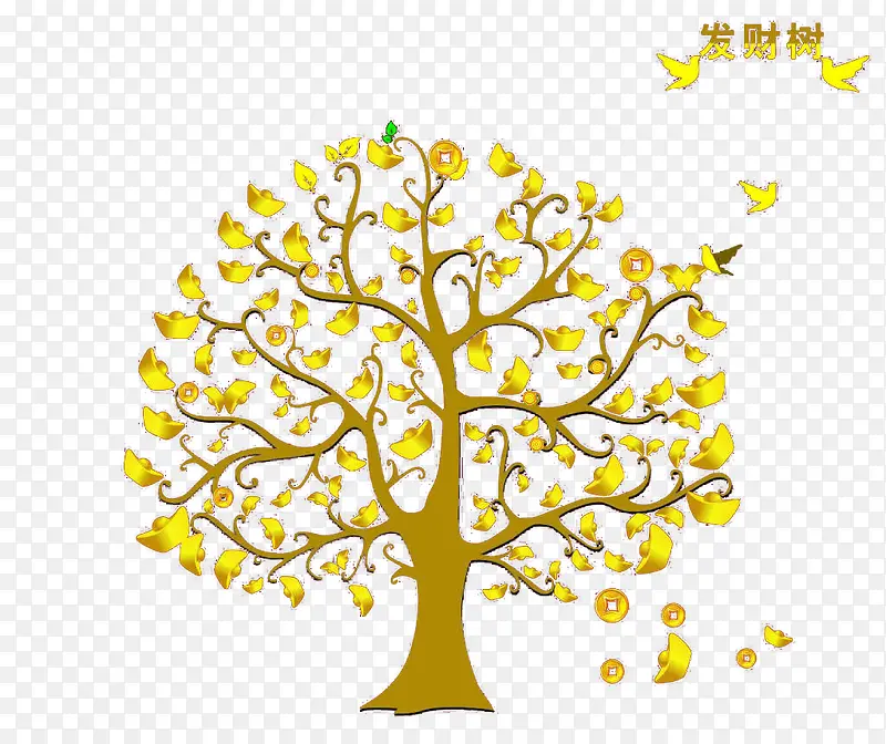 金色质感发财树