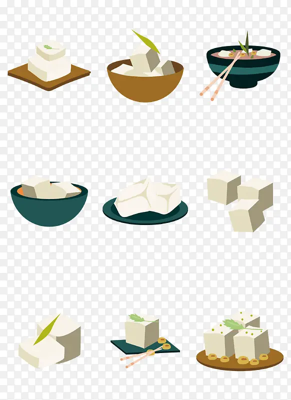 豆腐宴卡通食物矢量图形