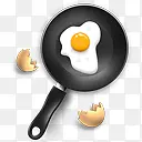 平底锅煎鸡蛋图标