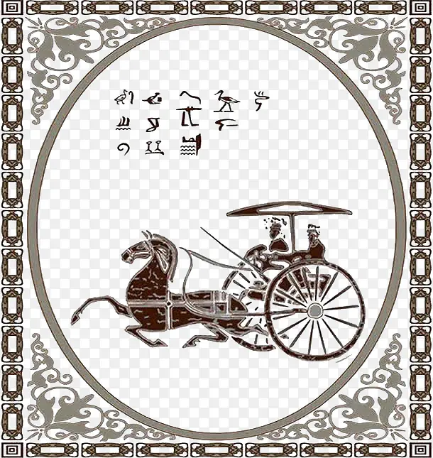 古代马车中国风书签
