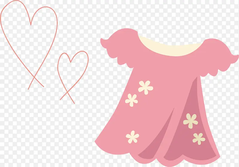 女孩衣服和爱心图案
