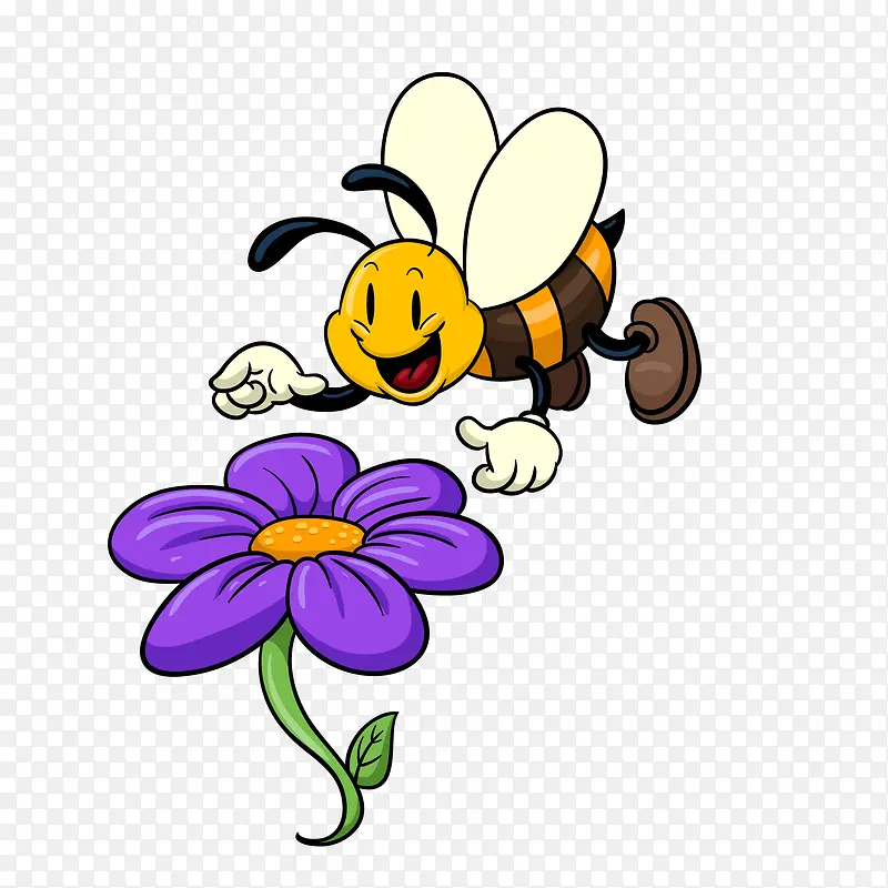 看到花朵很开心的蜜蜂