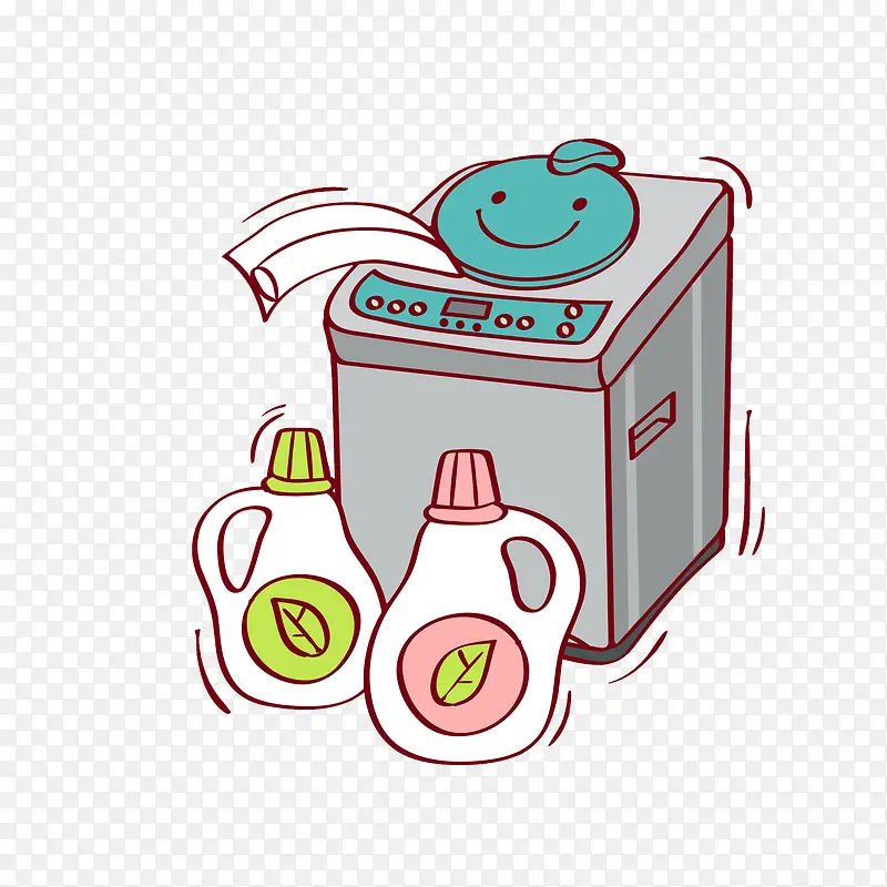 卡通创意洗衣机免抠图