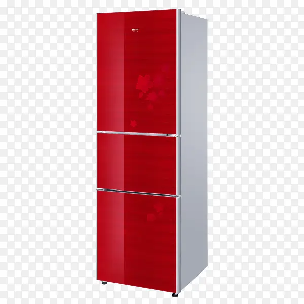 红色三门冰箱