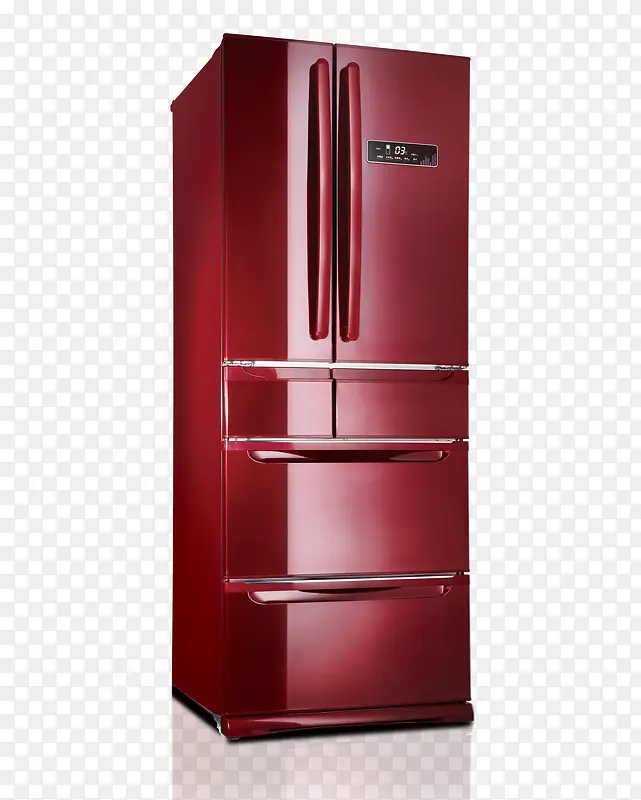 红色高档多门冰箱