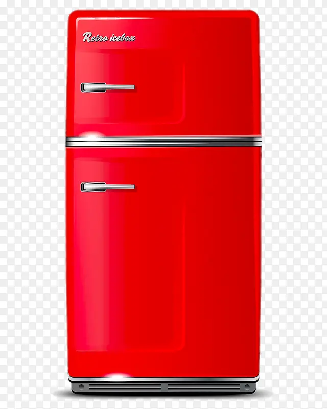 大红色冰箱