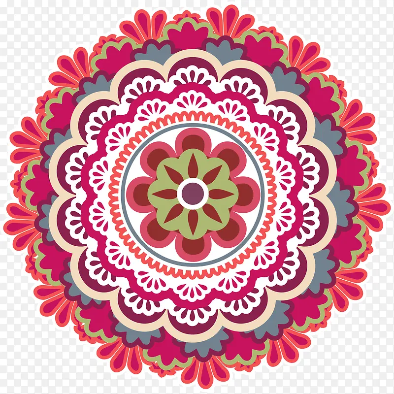 多层次花边对称图案