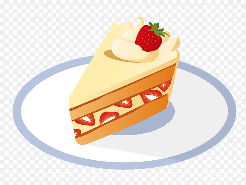 芝士三角形切块水果蛋糕手绘蛋糕