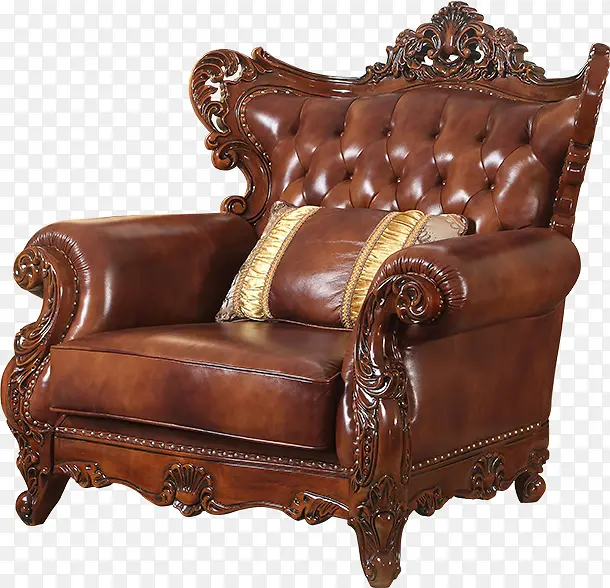 欧式美式沙发棕色