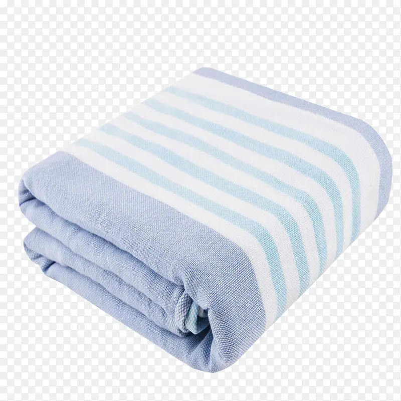 蓝色纯棉纱布浴巾
