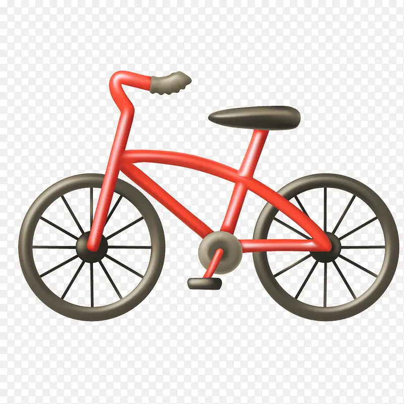 红色自行车卡通