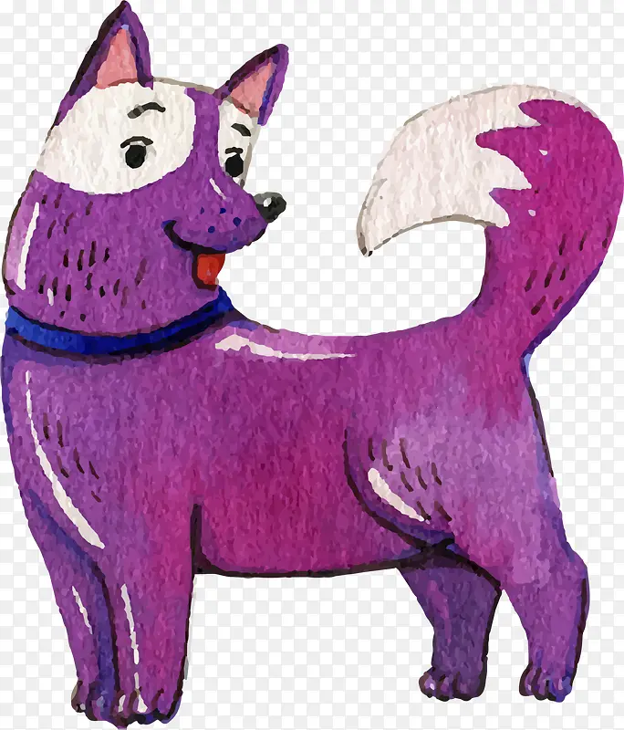 狗年紫色创意小狗