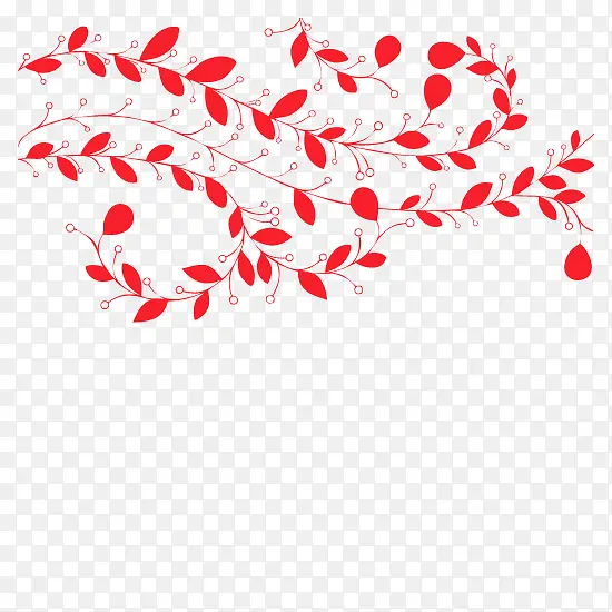 红色树叶剪影图案