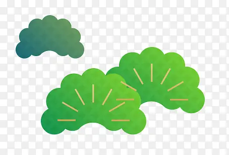 绿色植物卡通叶子扇形
