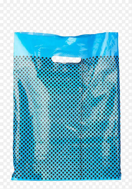蓝色波点塑料购物袋