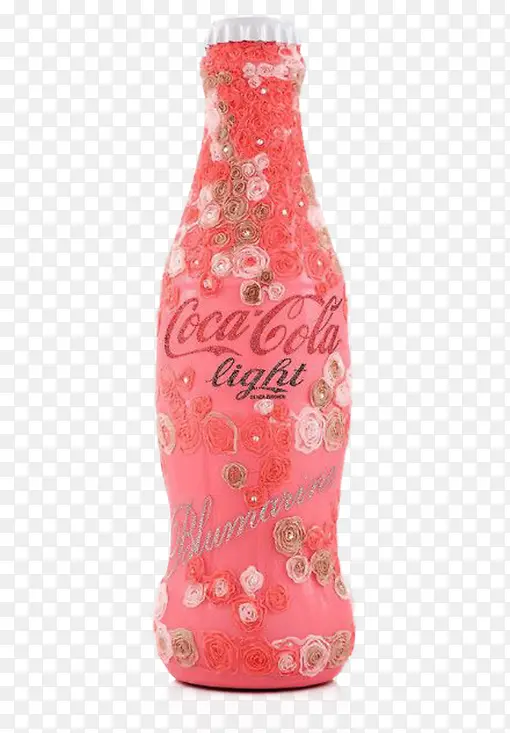粉色创意图案可口可乐瓶子