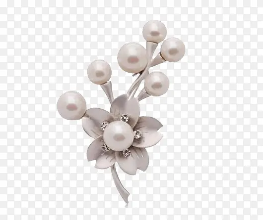 珍珠花朵胸针