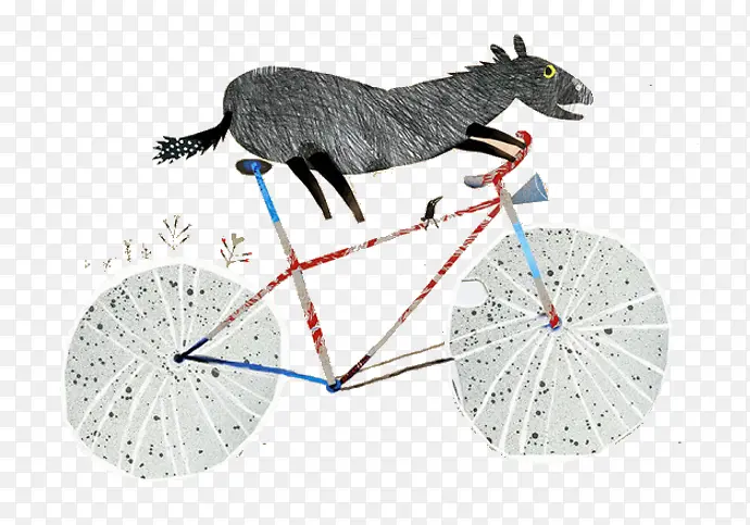 卡通小马骑自行车