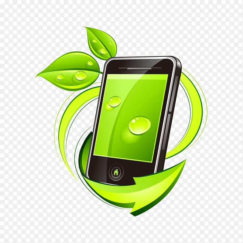 手机绿叶环保健康创意图案