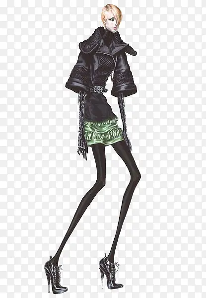 手绘放松女