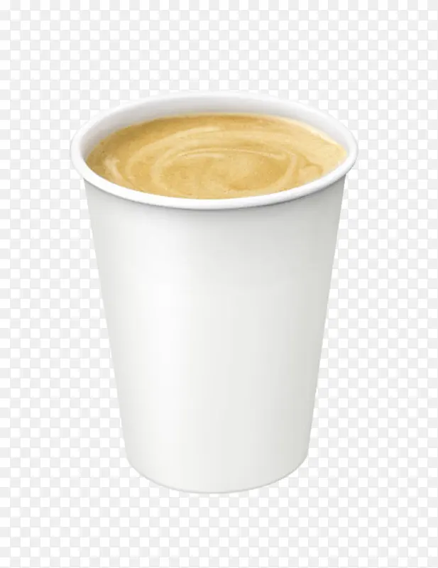 实物咖啡奶茶白色纸杯
