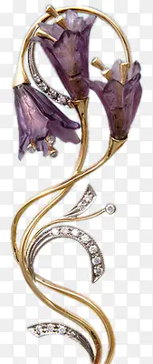 紫色珠宝花朵素材免抠图形