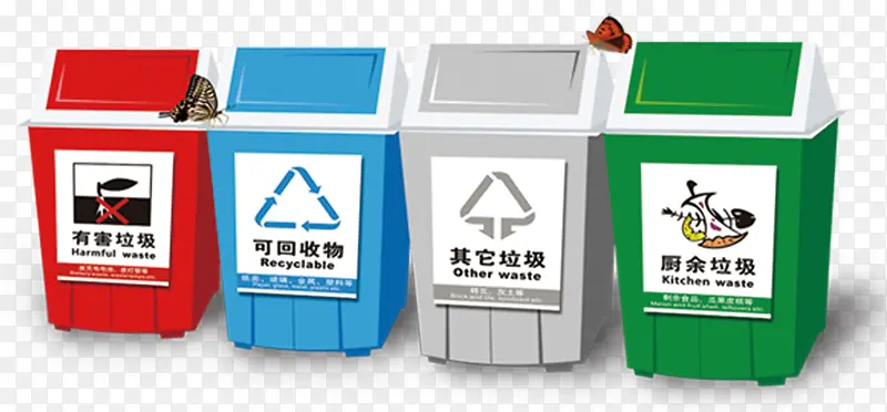 卡通垃圾分类环保回收箱