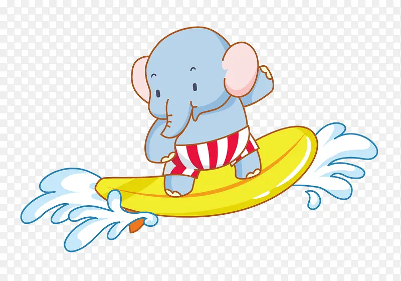 冲浪板上的大象