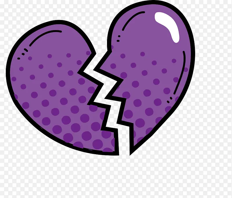紫色破碎的心