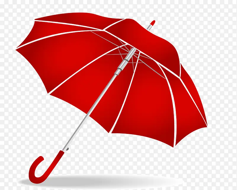 矢量图手绘红色雨伞