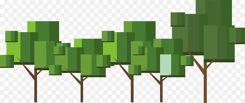 绿色马赛克树木