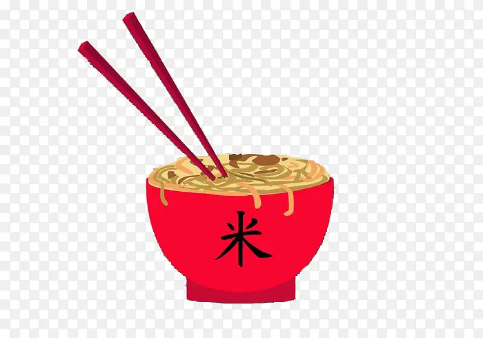 红色的碗和筷子