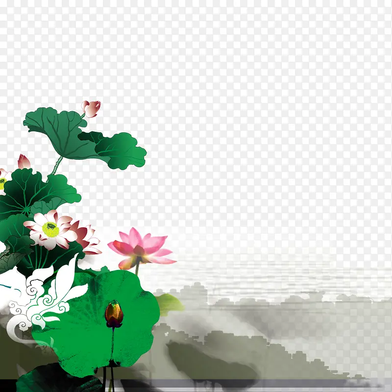 水墨莲花