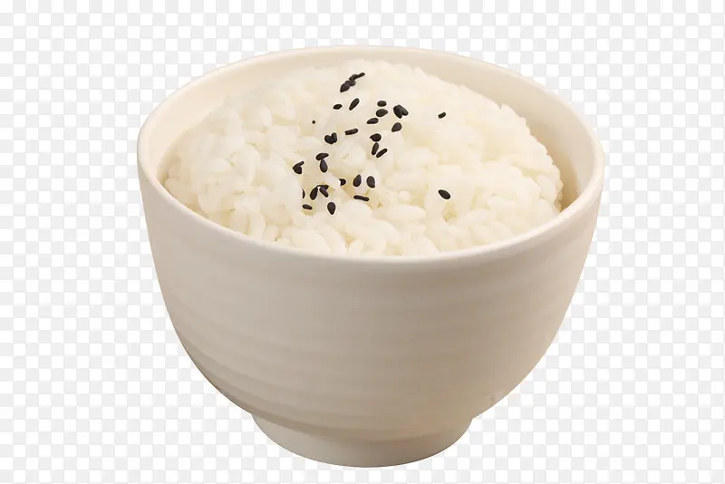 白色瓷碗里的蒸米饭