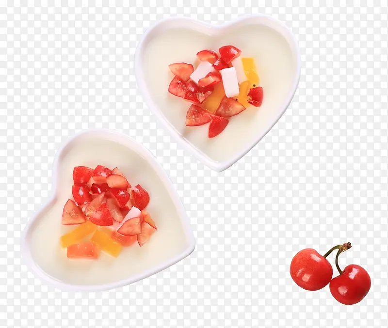 爱心餐盘里的蔬菜樱桃