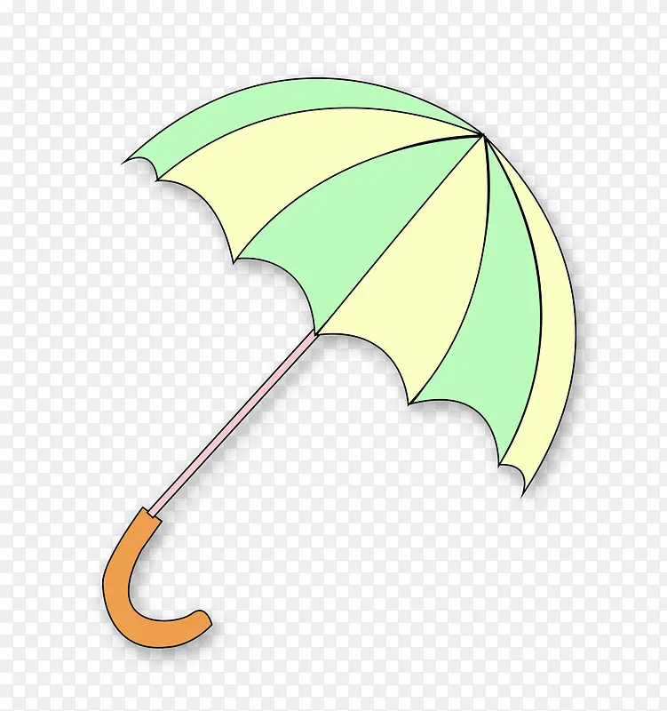 绿色卡通雨伞装饰图案
